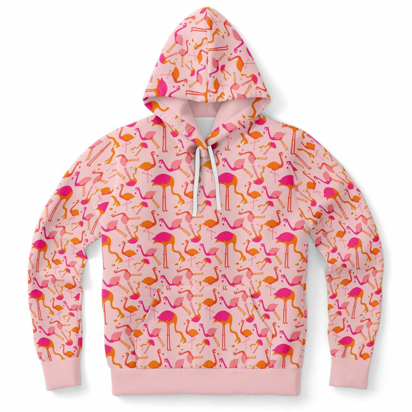 Multicolor Pink Flamingo Pullover Hoodie