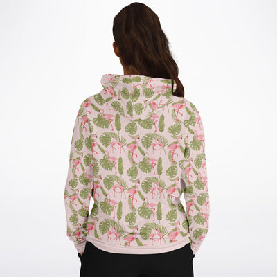 Flamingo Nature Floral Pullover Hoodie