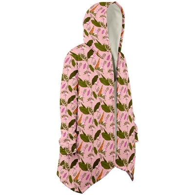 Pink Flamingo Leaf Cloak Hoodie