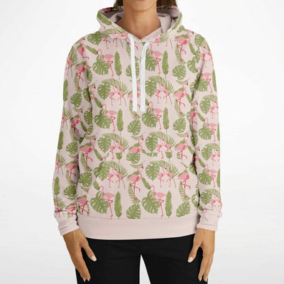 Flamingo Nature Floral Pullover Hoodie
