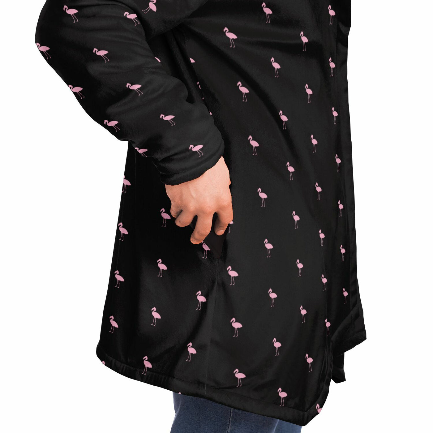 Black Classic Flamingo Cloak Hoodie