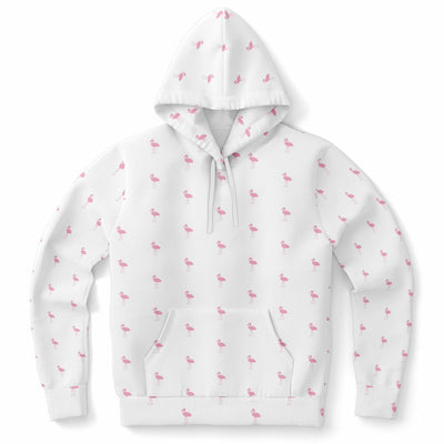 White Classic Flamingo Hoodie