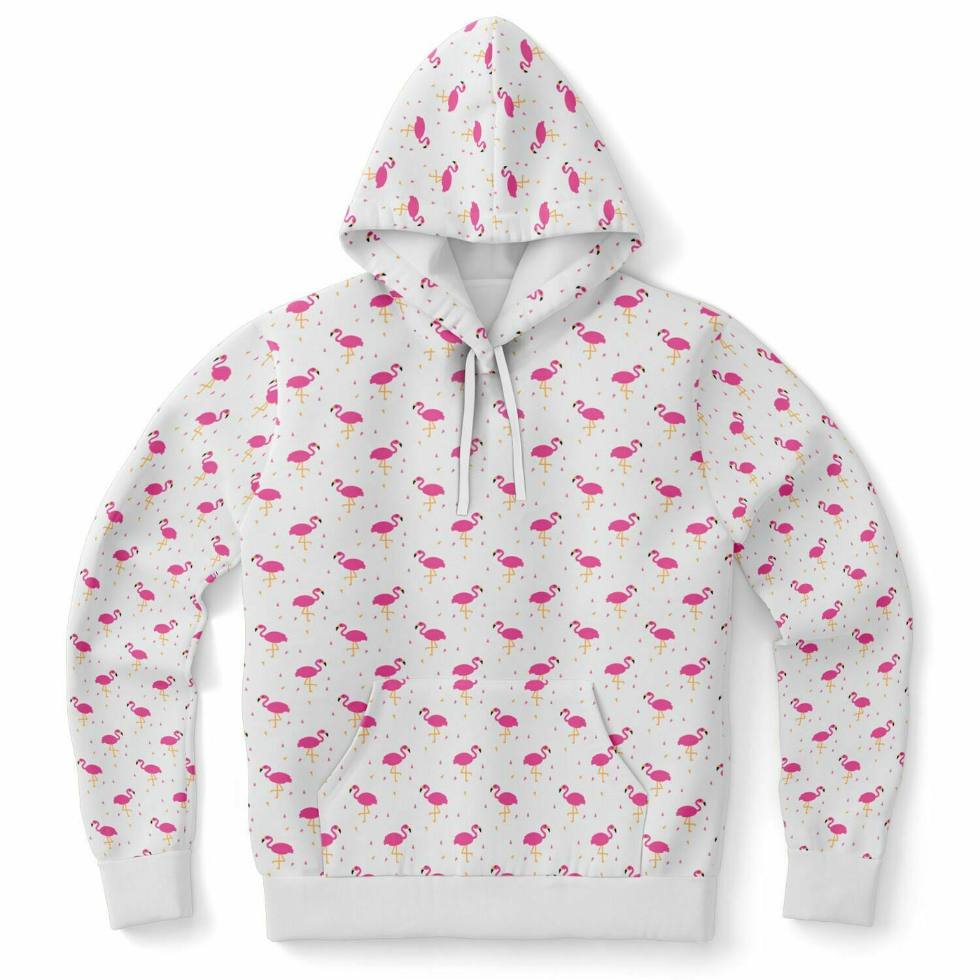 Pink Flamingo Style Pullover Hoodie