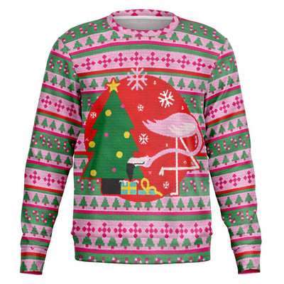 Awkward Flamingo Ugly Christmas Sweatshirt