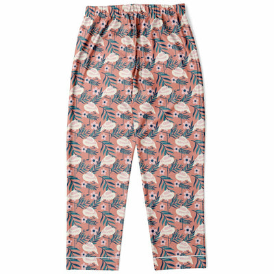 Sleepy Floral Flamingo Satin Pajamas