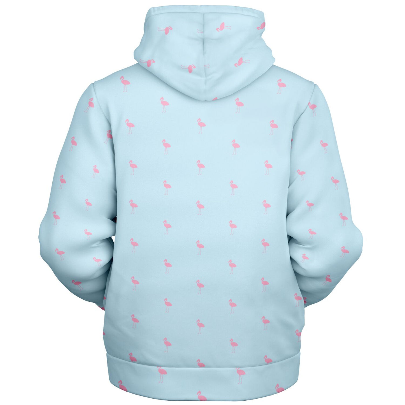 Blue Classic Flamingo Zip-Up Hoodie