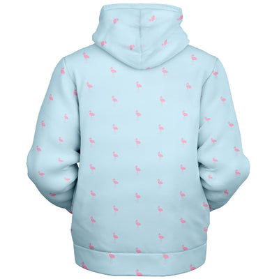 Blue Classic Flamingo Zip-Up Hoodie