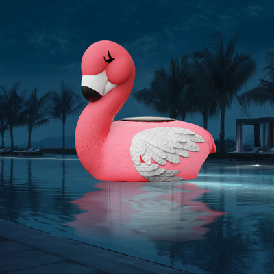Solar Flamingo Chlorine Floater Light