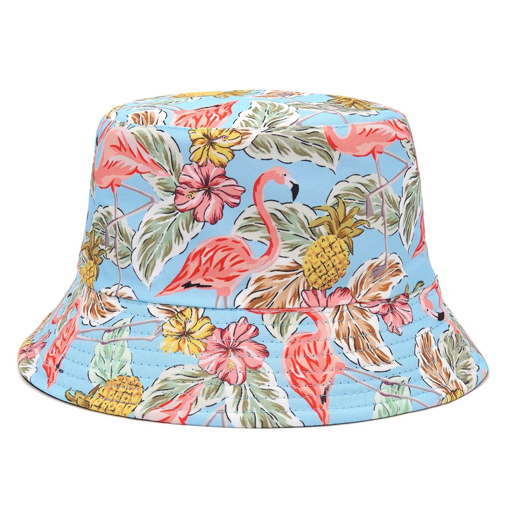 Floral Flamingo Summer Bucket Hats