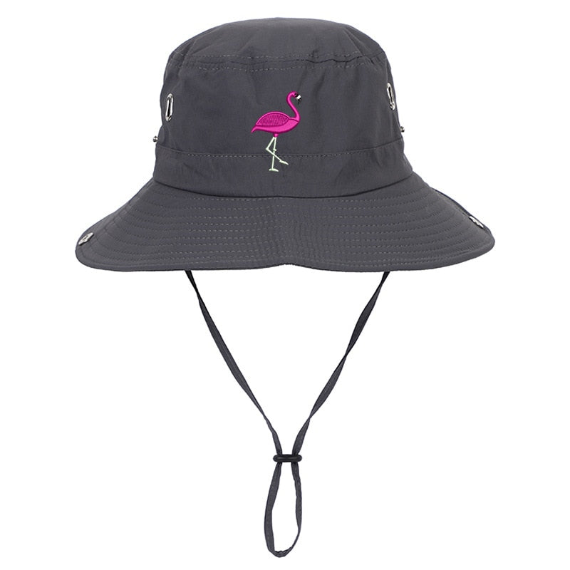 gray flamingo hat