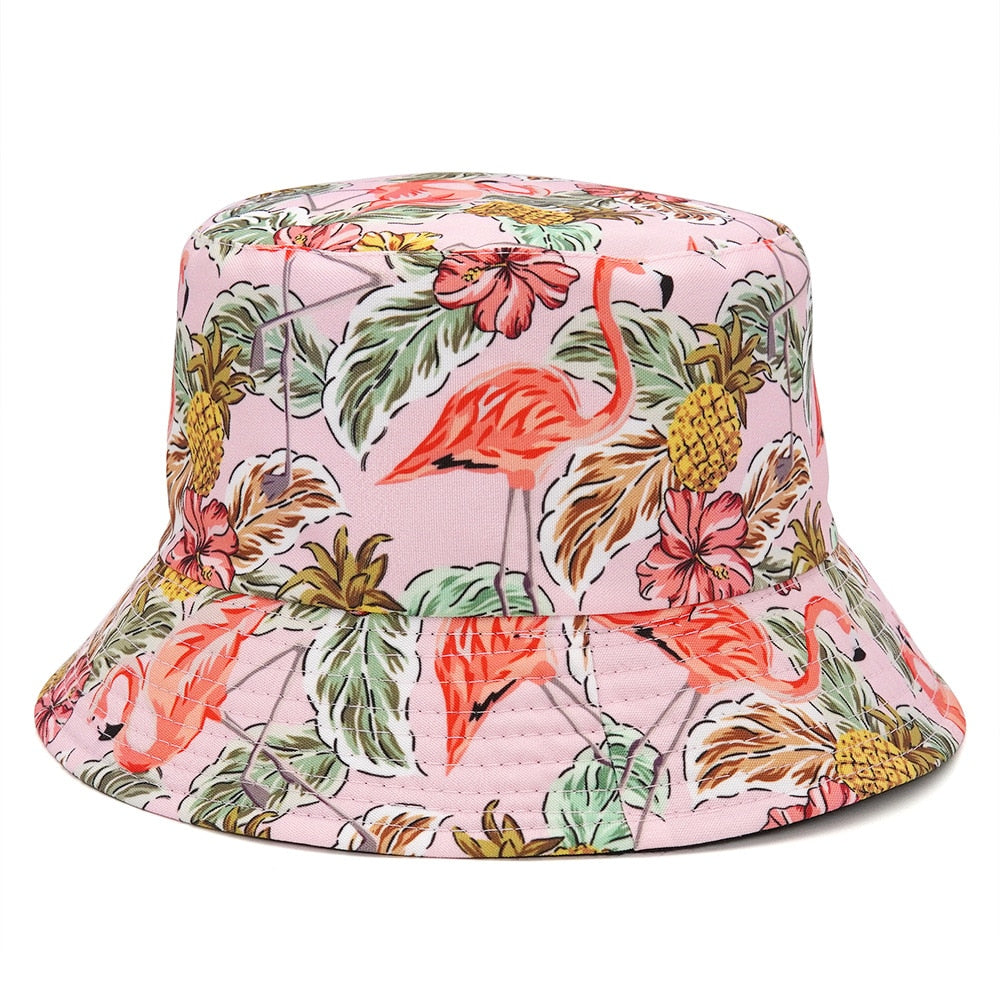 Floral Flamingo Summer Bucket Hats
