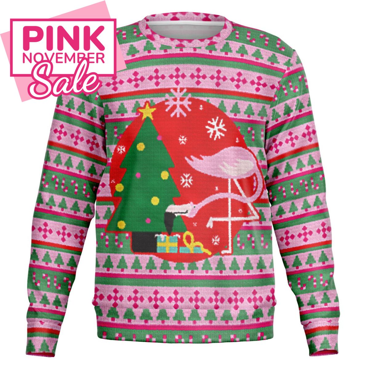 Awkward Flamingo Ugly Christmas Sweatshirt