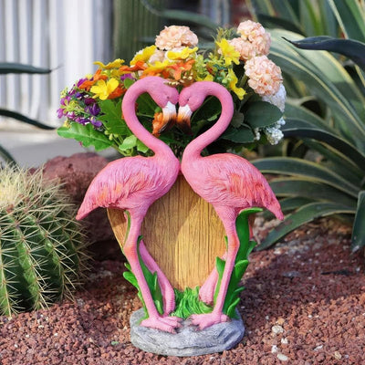 Flamingo Love Flower Pot