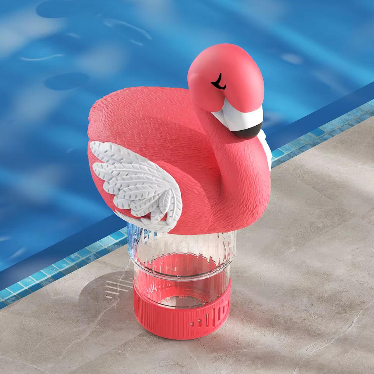 Solar Flamingo Chlorine Floater Light