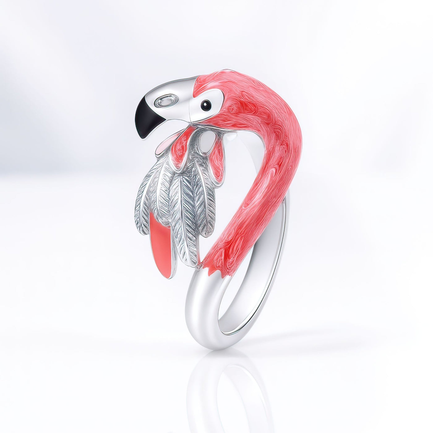 Sterling Silver Flamingo Statement Rings