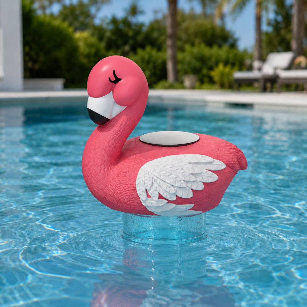 Solar Flamingo Chlorine Floater Light | The Popular Flamingo