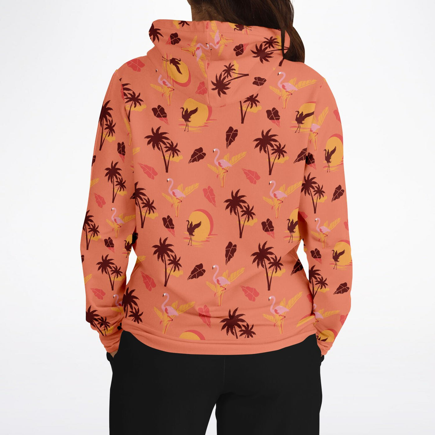 Flamingo Tropical Sunset Pullover Hoodie