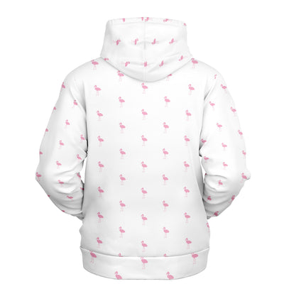 White Classic Flamingo Hoodie