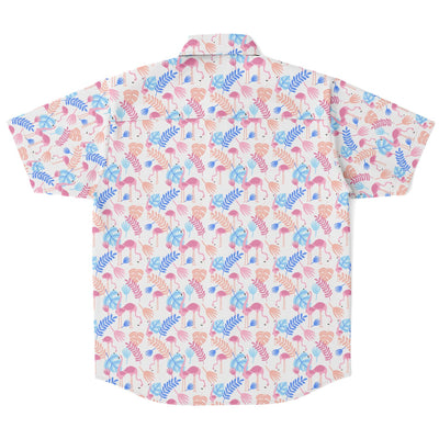 Pink Flamingo Floral Hawaiian Shirt
