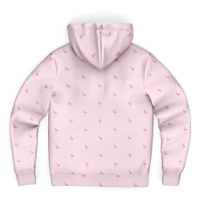 Pink Classic Flamingo Zip-Up Hoodie