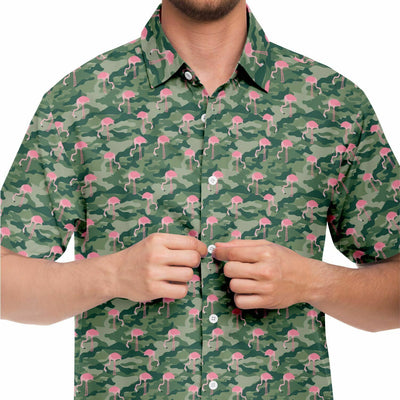 Camo Flamingo Hawaiian Shirt