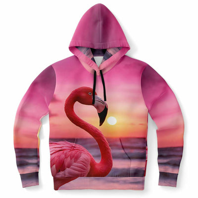 Flamingo Pink Sunset Pullover Hoodie