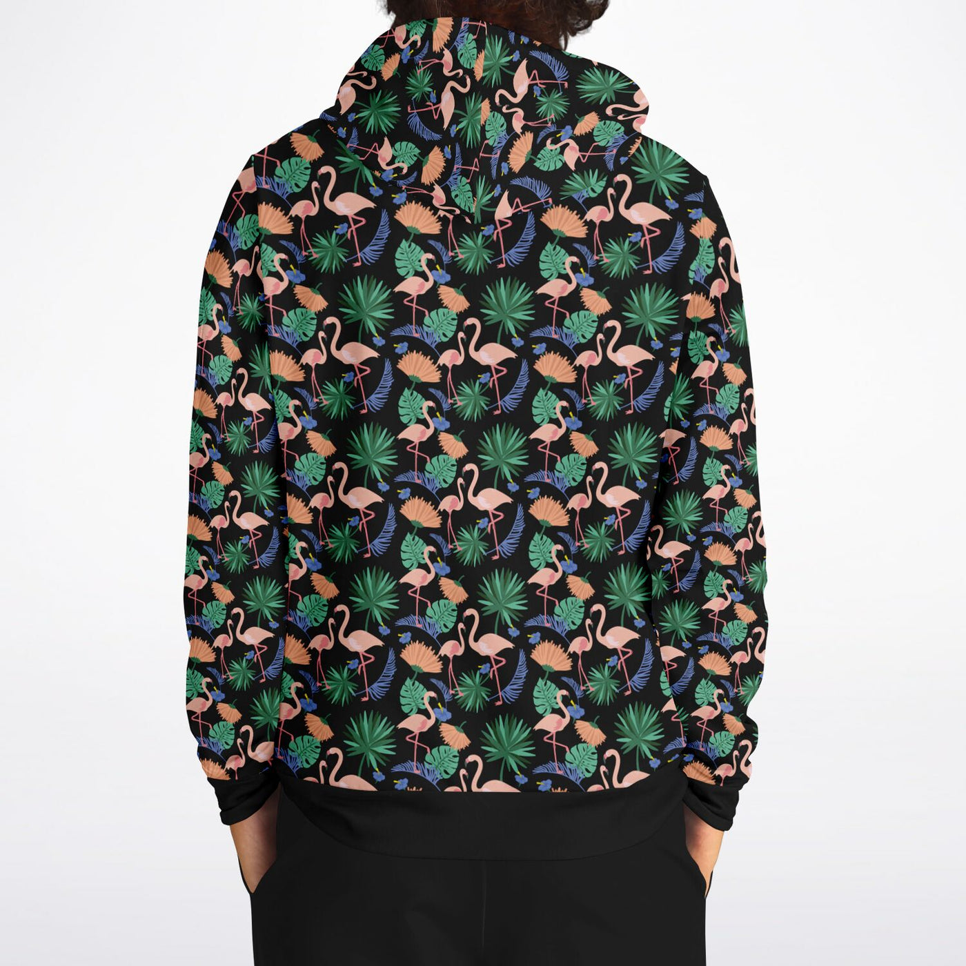 Flamingo Exotic Floral Pullover Hoodie