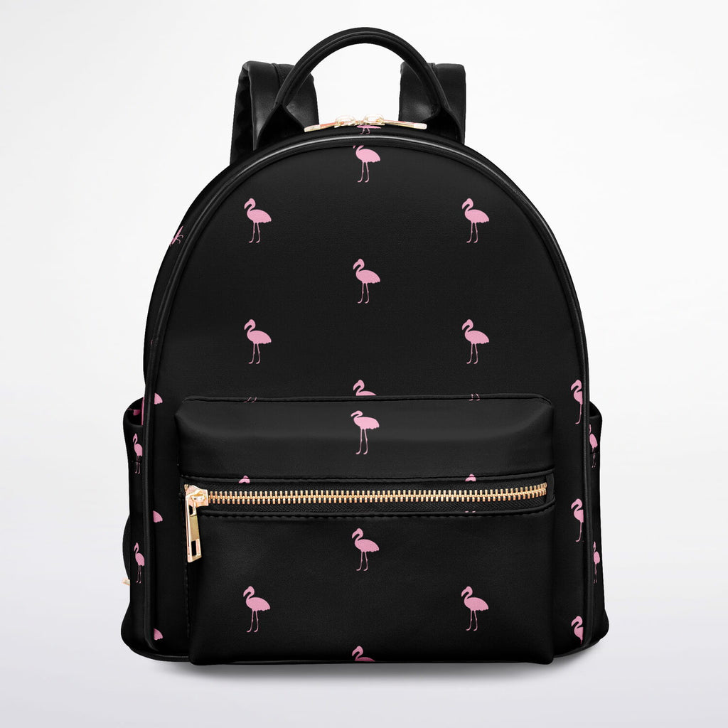 Black Classic Flamingo Mini Backpack
