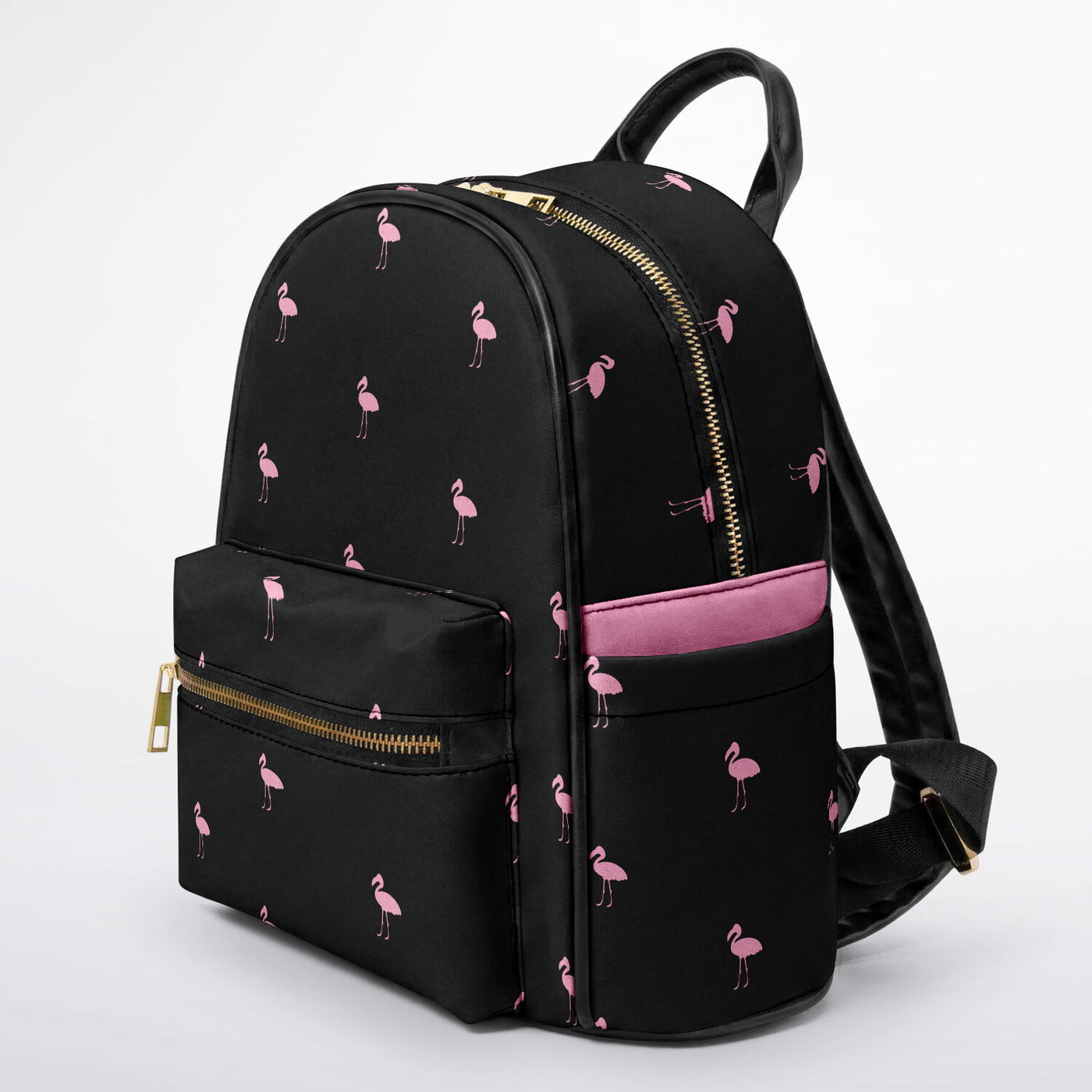 Black Classic Flamingo Mini Backpack