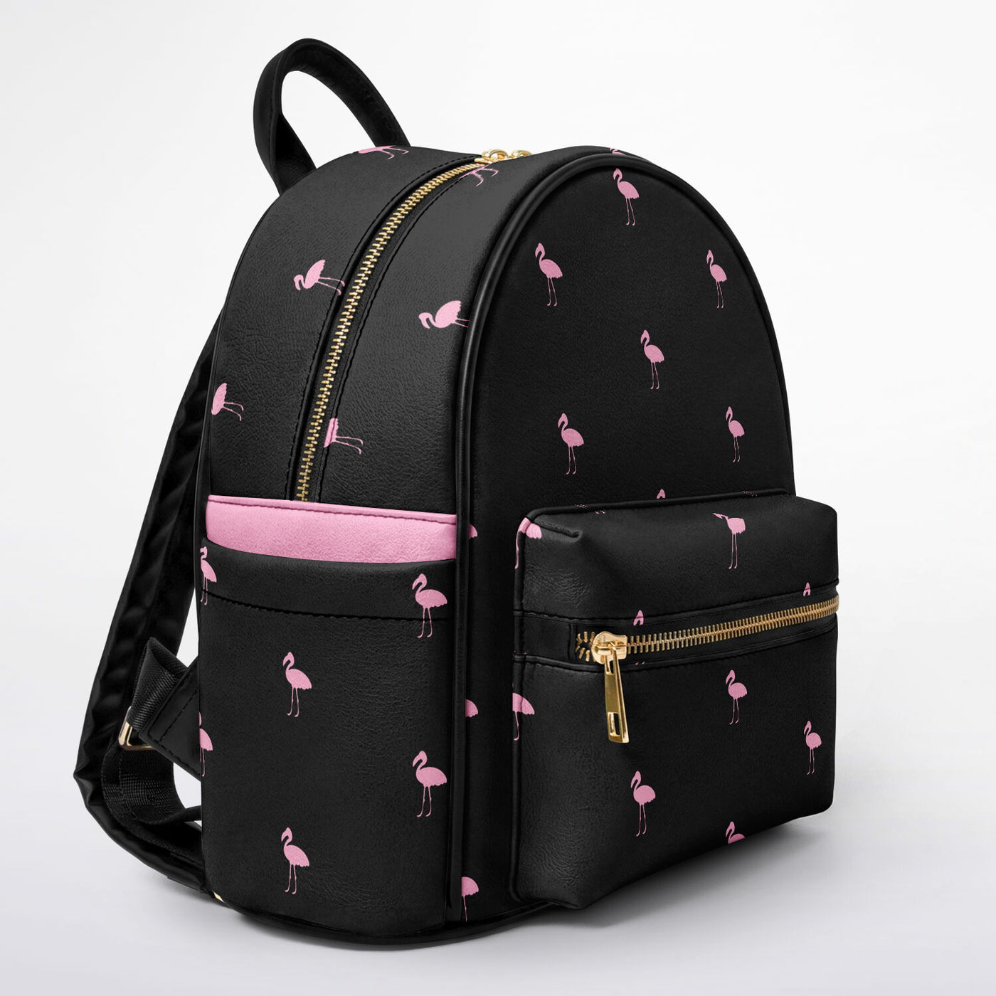 Black Classic Flamingo Mini Backpack