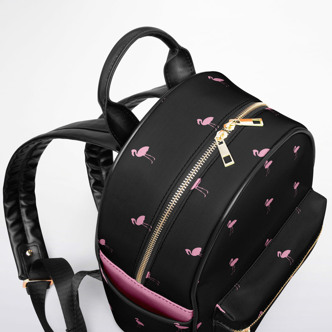 Black Classic Flamingo Mini Backpack