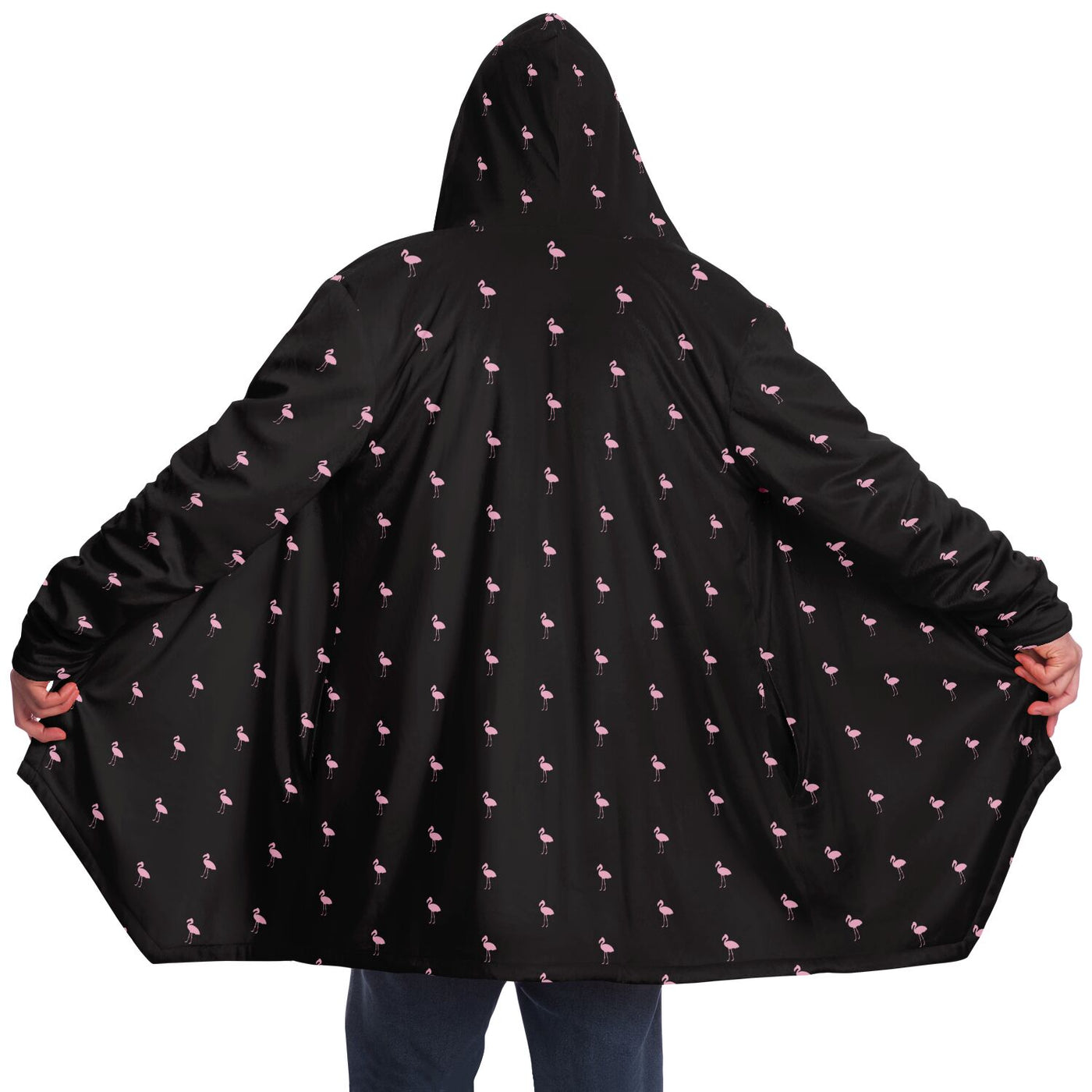 Black Classic Flamingo Cloak Hoodie