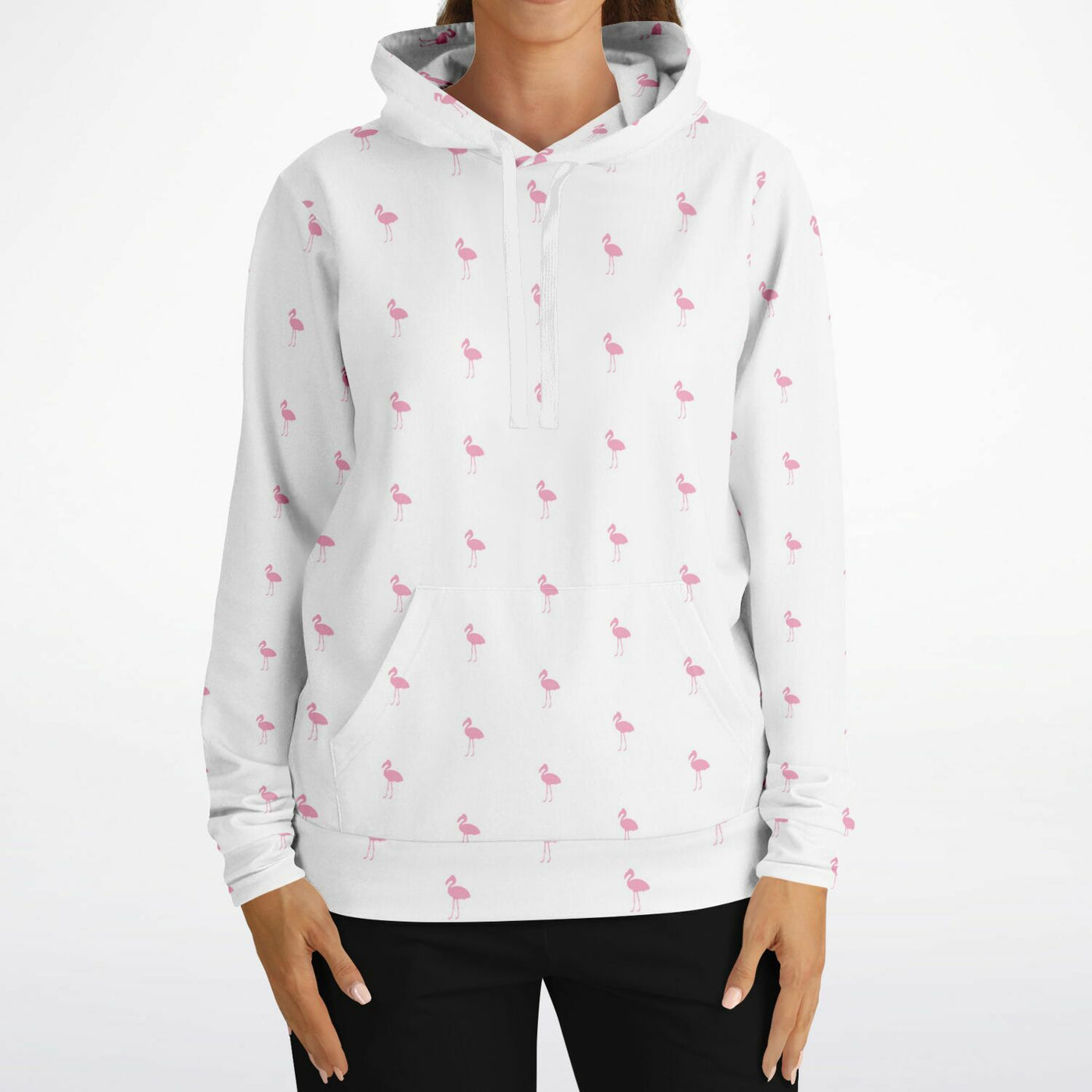 White Classic Flamingo Hoodie