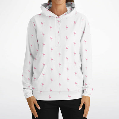 White Classic Flamingo Hoodie