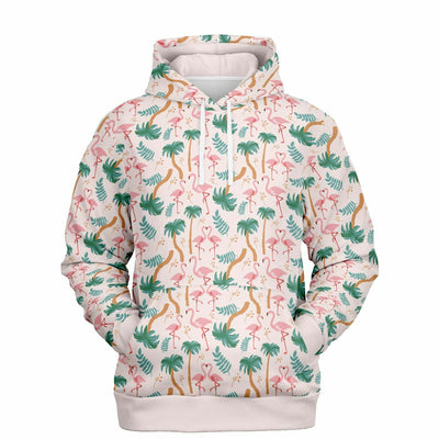 Flamingo Tropical Floral Pullover Hoodie