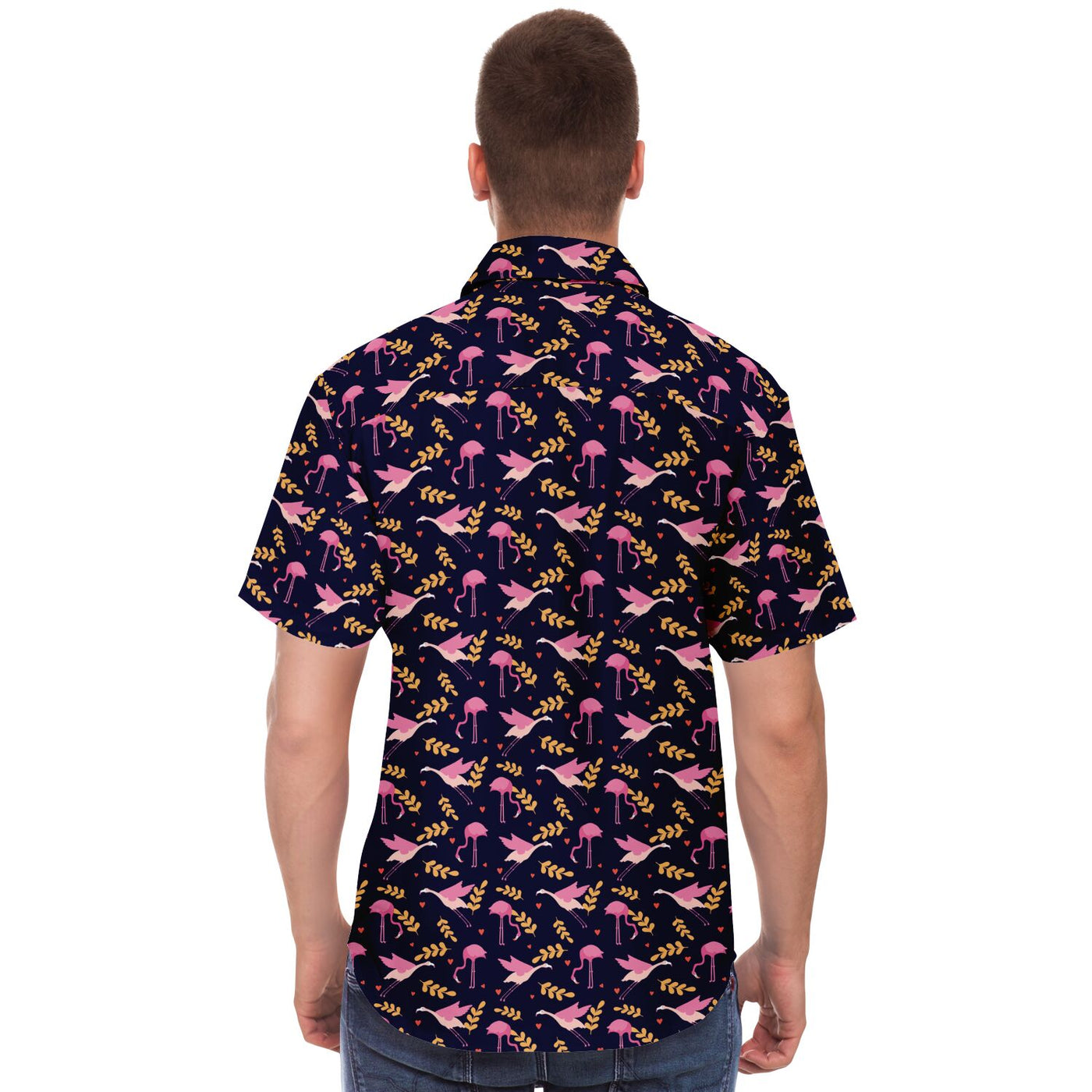 Flying Flamingo Floral Hawaiian Shirt