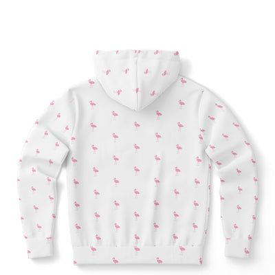 White Classic Flamingo Hoodie