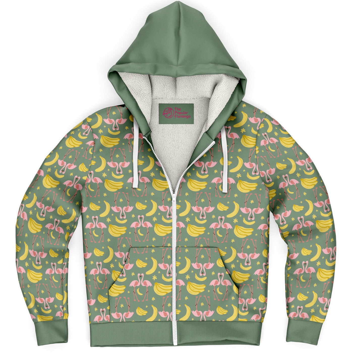flamingo zip up hoodie