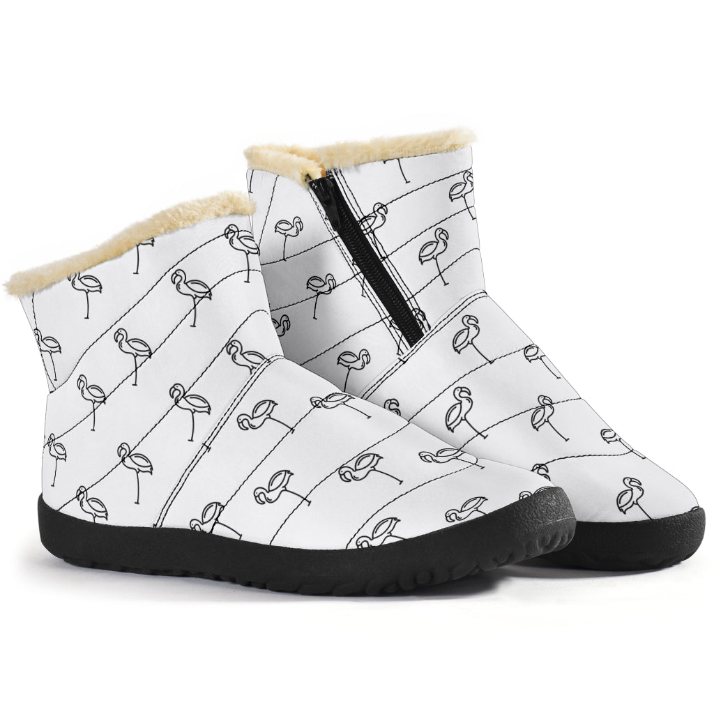 Classic Flamingo Outline Winter Boots
