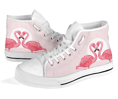 Pink flamingo high-top shoes