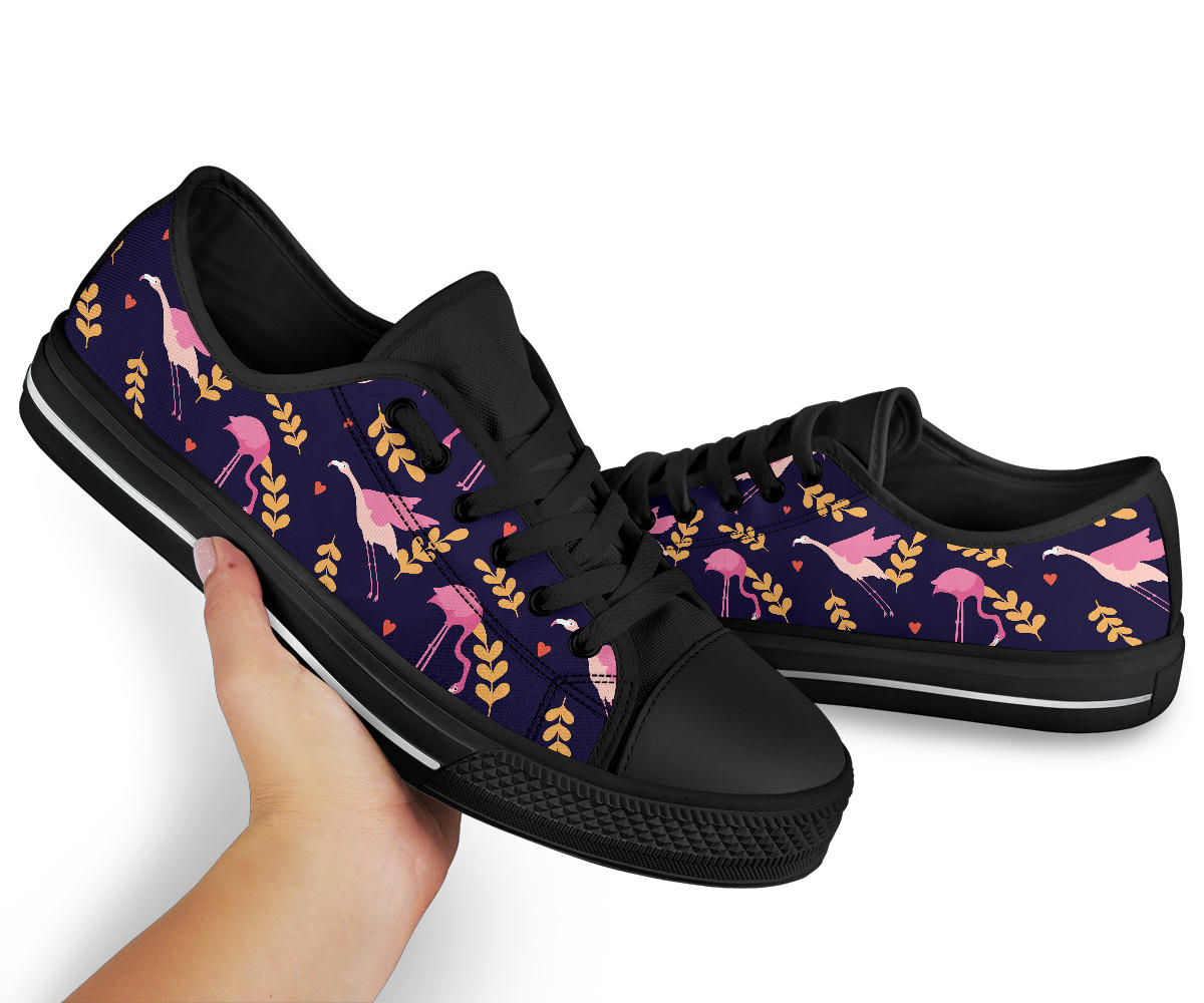 Flying Flamingo Floral Canvas Shoes