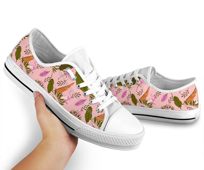 Pink Flamingo Leaf Canvas Shoes