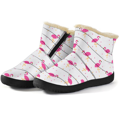 Pink Flamingo Style Winter Boots