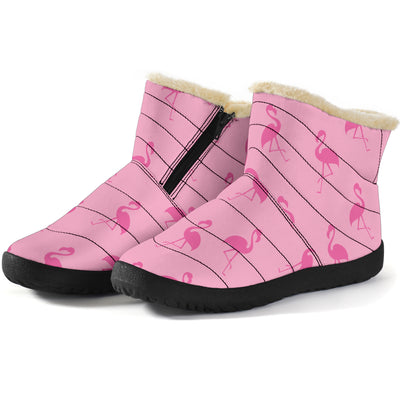 Simple Pink Flamingo Winter Boots