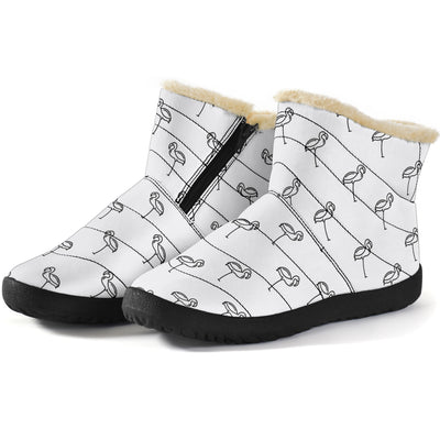 Classic Flamingo Outline Winter Boots