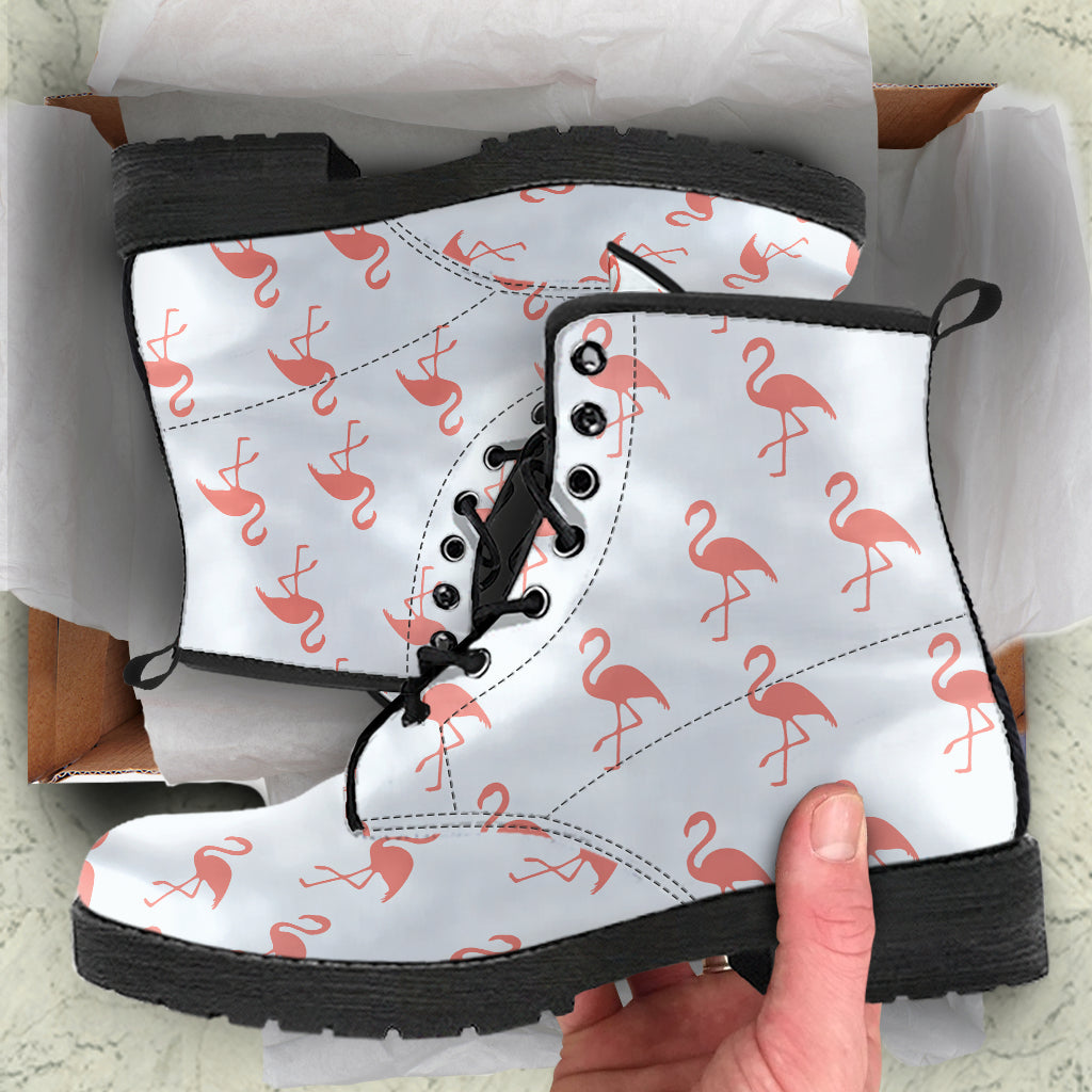 simple flamingo leather boots