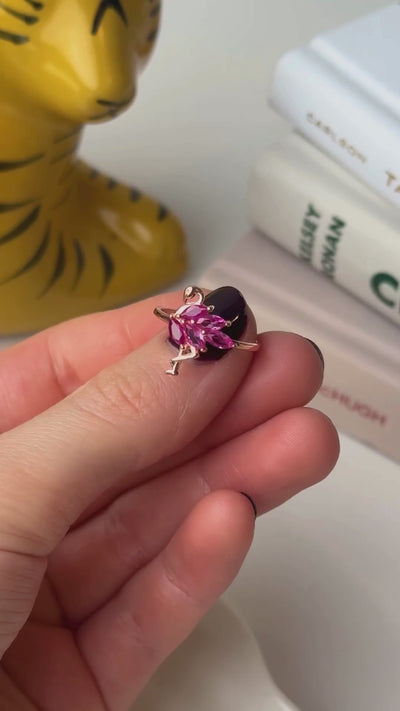 Sterling Silver Pink Flamingo Ring