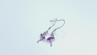 Sterling Silver Classic Pink Flamingo Earrings
