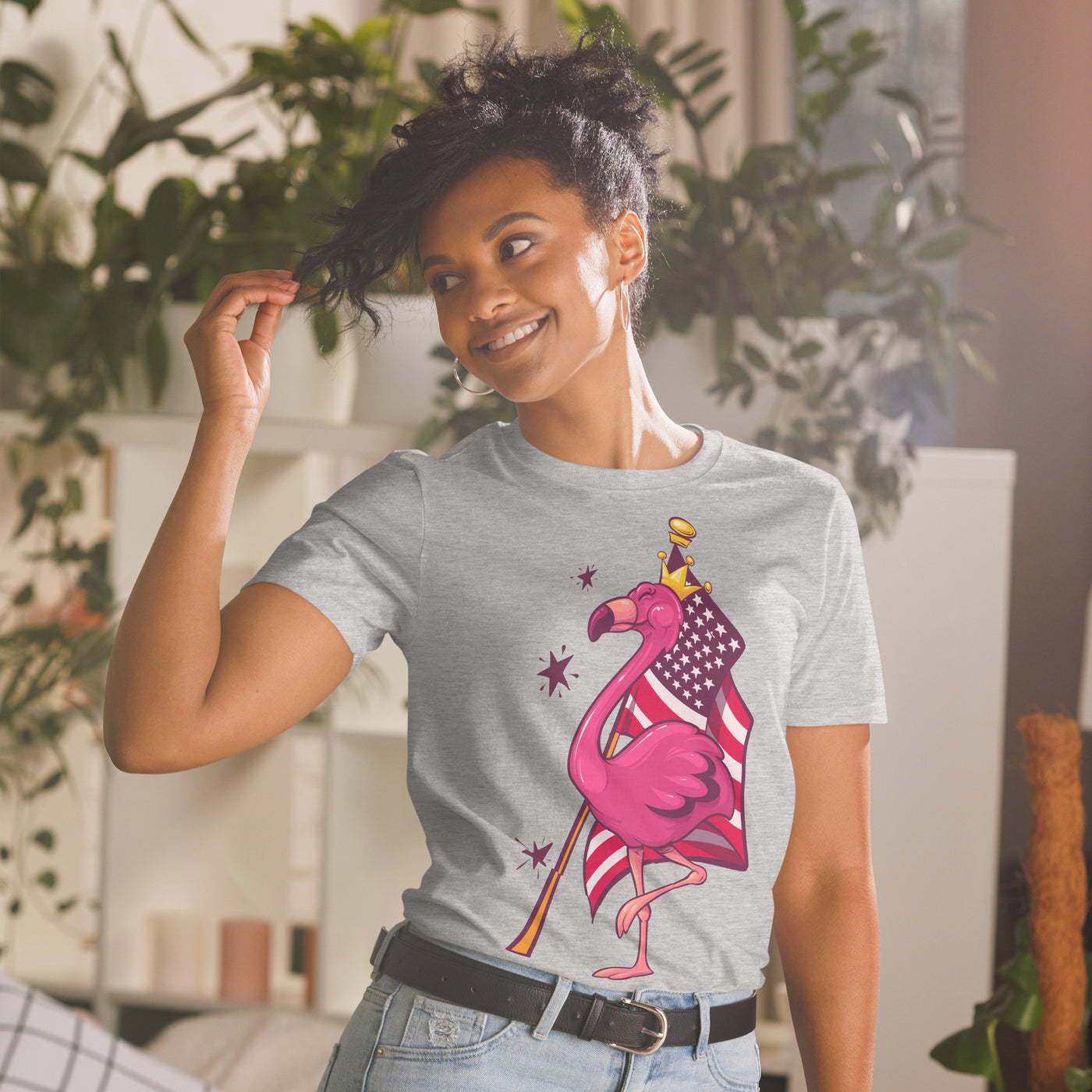 Original The Popular Flamingo Fourth of July T-Shirt