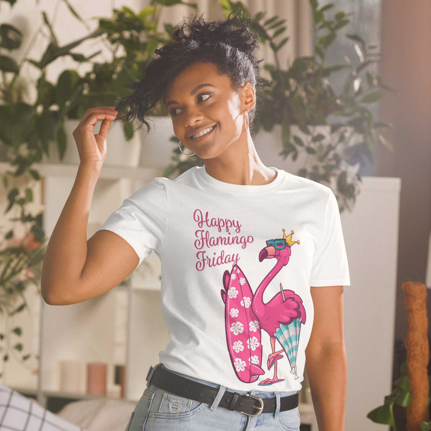 Happy Flamingo Friday Surf's Up T-Shirt